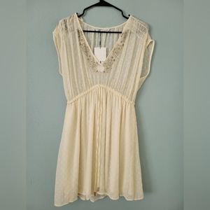 Zara Sheer Beaded Tunic/Mini Dress XS